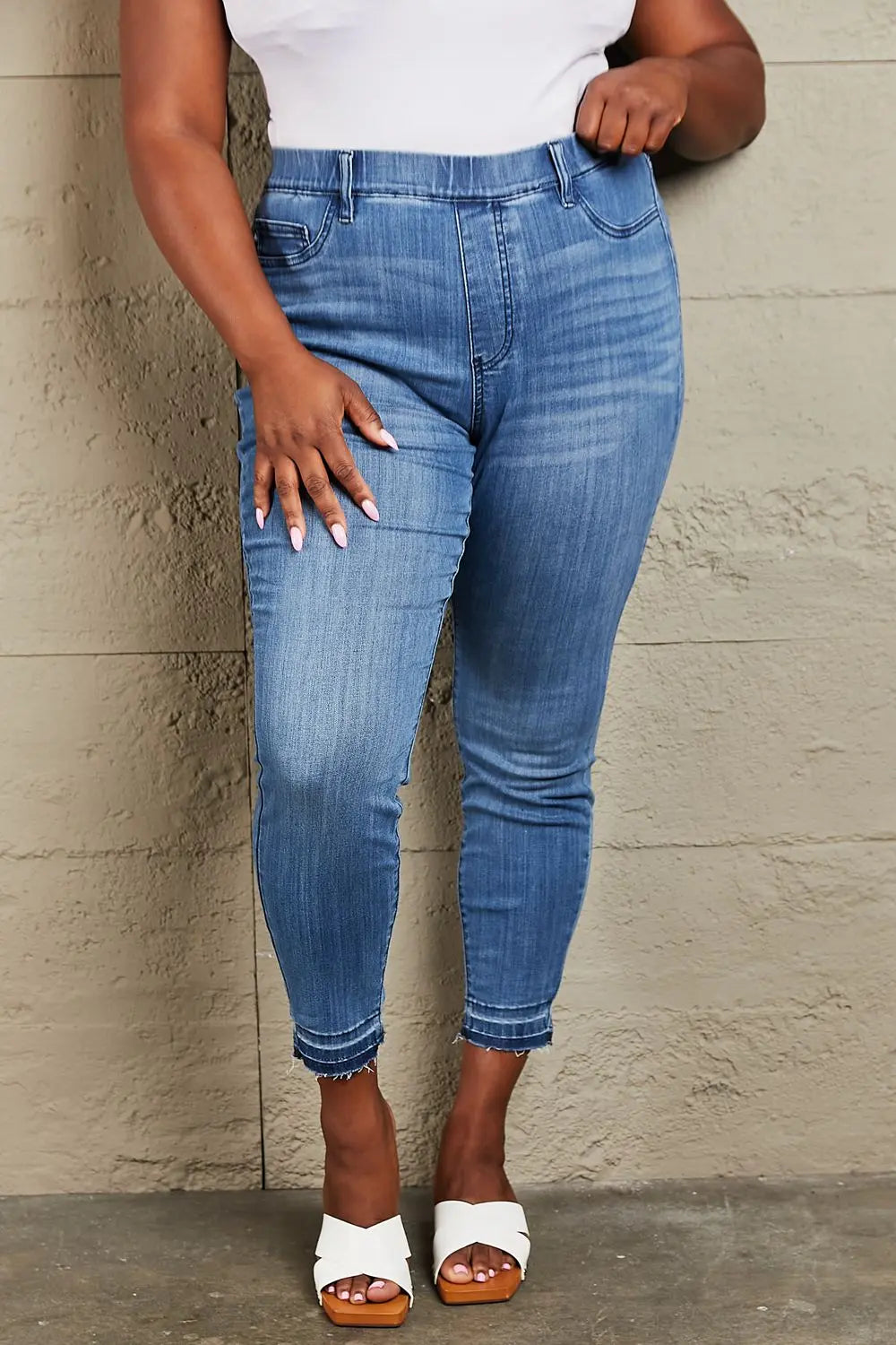 Judy Blue Janavie Regular/ Full Size High Waisted Pull On Skinny Jeans - Nikki’s Place